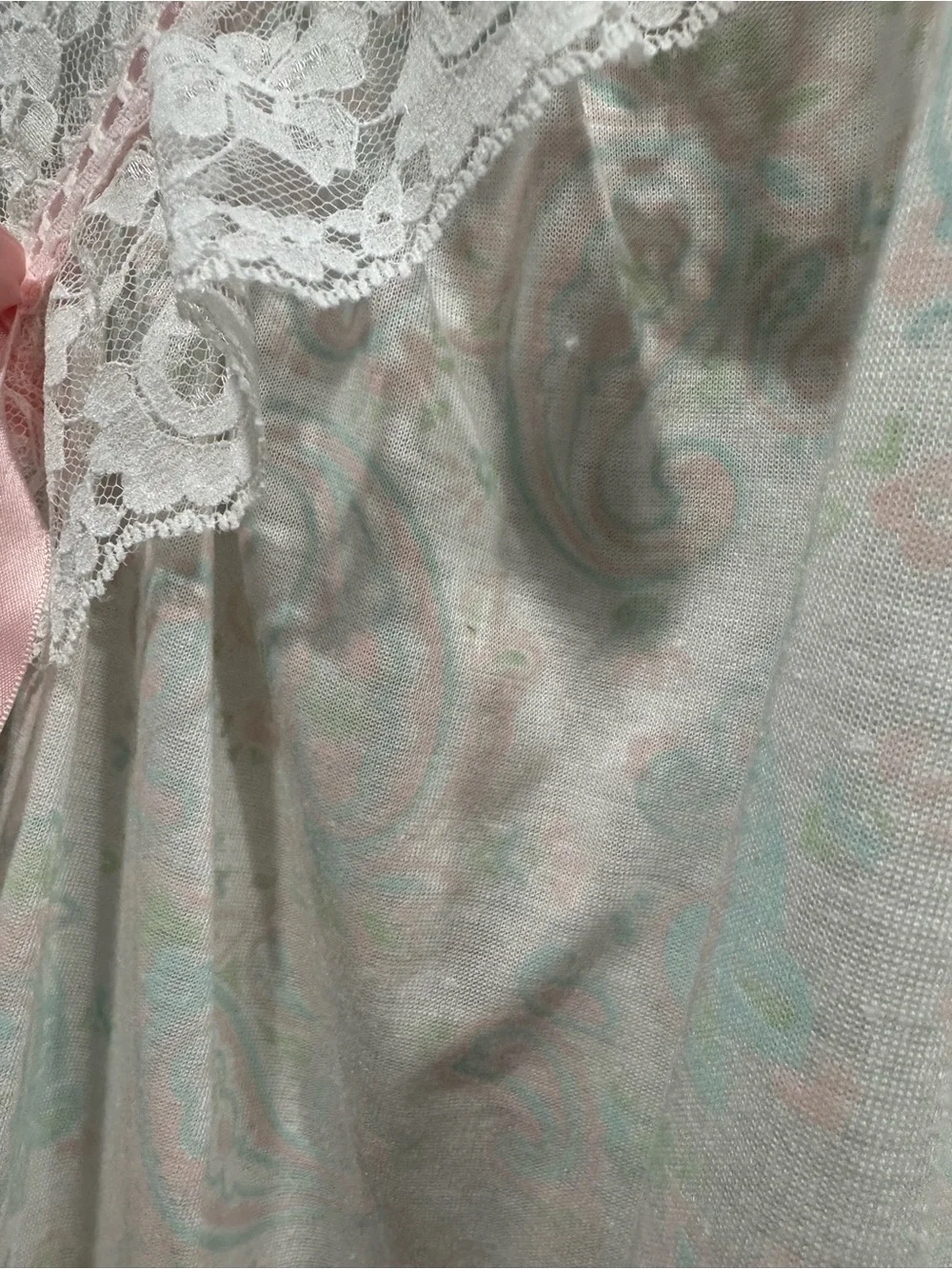 Vintage Dreamy Details Paisley Lace Nightgown Cottagecore